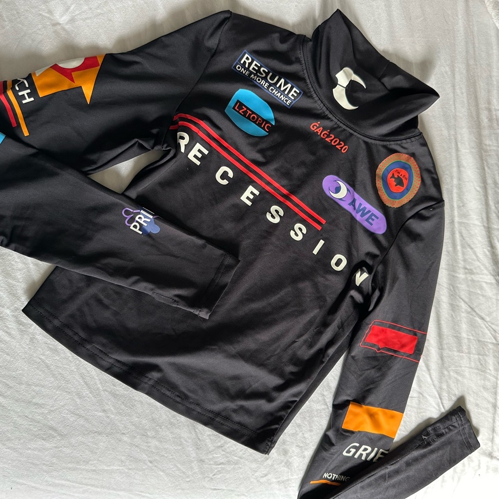 Crop top/ race car shirt